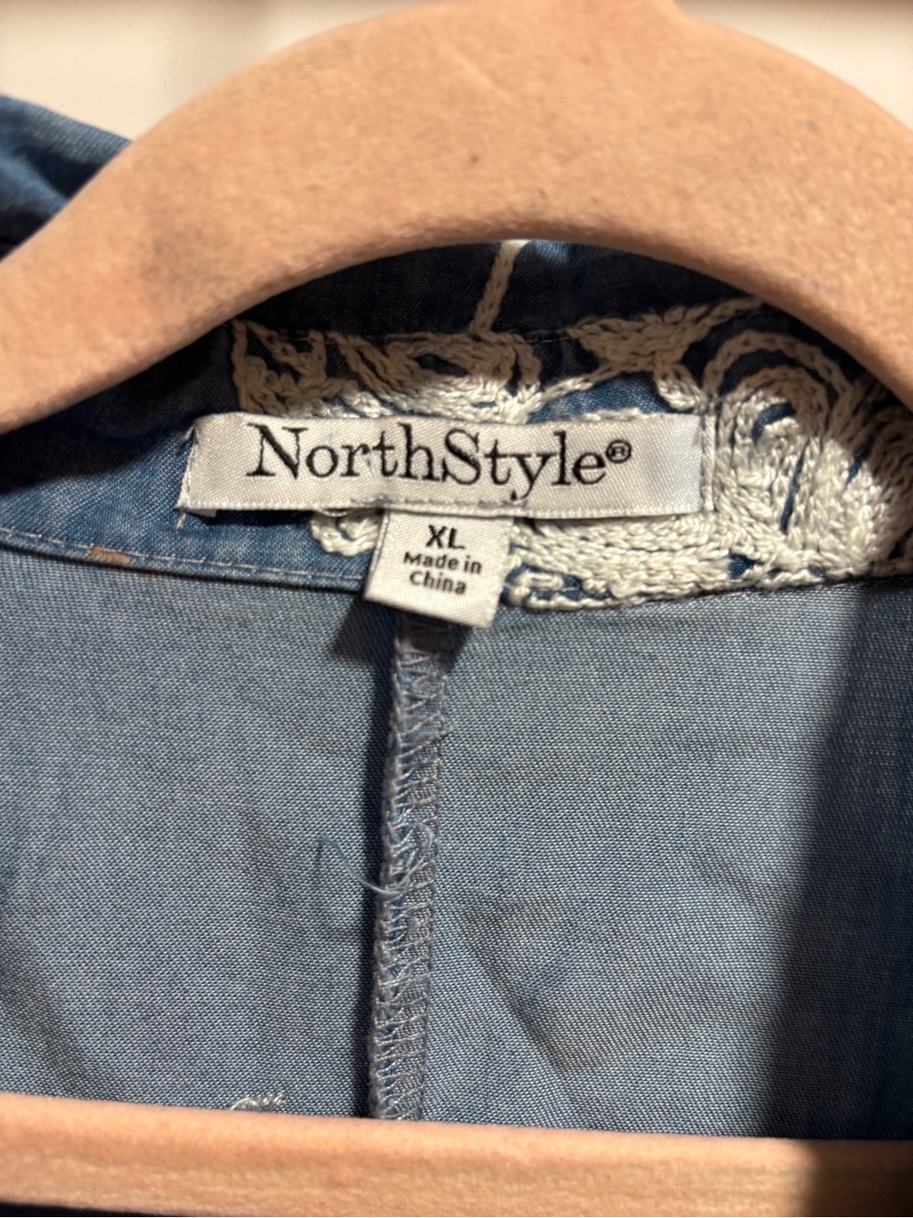 NorthStyle XL Embroidered Button-Front Tunic Dress, boutique, bohemian, feminine - Picture 3 of 9